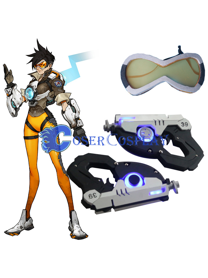 Overwatch OW Tracer Lena Oxton Cosplay Weapons